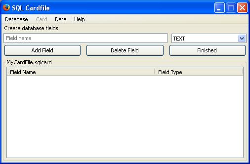 Creating fields for a database